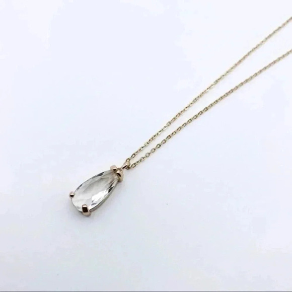 Tear Drop Necklace | Cubic Zirconia Necklace | 18k Gold Plated - Picture 1 of 8